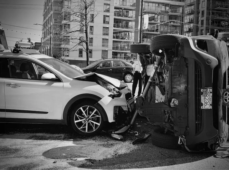 Aftermath of a Colorado car crash